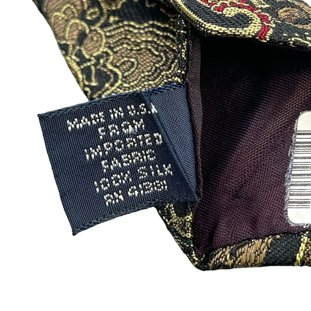 Vintage Polo Ralph Lauren Silk Tie Necktie Multicolor Paisley Pony Horse